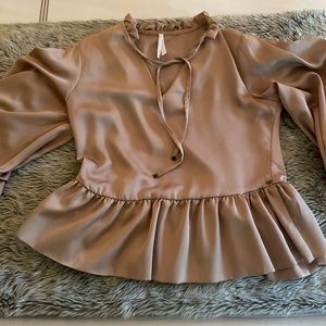 Women’s Blush/Bronze Silk Blouse